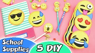 5 DIY SCHOOL SUPPLIES EMOJIS  Back to School  aPasos Crafts DIY [upl. by Aprile]