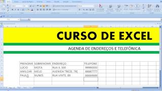 Curso de Excel Agenda de endereços aniversários e telefônica personalizada Parte 01 [upl. by Spense]