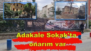 Adakale Sokak tarihi binalar onarımda Vilayetler birliği Ziraat bankası 19022024 [upl. by Aihseken]