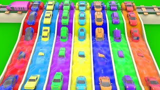 Colours Learning Colors for Children with Super Sports Cars Coloring Slides Tracks [upl. by Nhguavaj443]