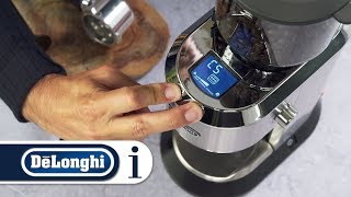 How to programme the settings on the De’Longhi KG521M Dedica Grinder [upl. by Ellebanna]