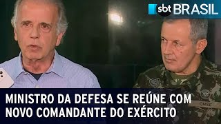 Ministro da Defesa se reúne com novo comandante do Exército  SBT Brasil 230123 [upl. by Schlenger710]