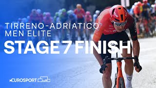 Finish to the FASTEST EVER stage 🔥  Stage 7 Finish TirrenoAdriatico 2024  Eurosport Cycling [upl. by Ebbarta]