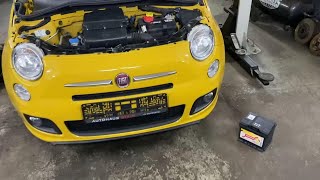 FIAT 500 BATTERY REPLACEMENT DIY HOW TO CHANGE BATTERY FIAT 500 500C BATTERIE WECHSELN [upl. by Bathilda]