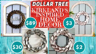 DIY DOLLAR TREE Arched Window Frame amp Faux Galvanized Metal Wreath  KIRKLANDS INSPIRED HOME DECOR [upl. by Elaina321]