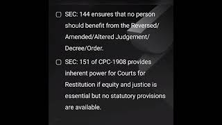 SECTION 144 CPC 1908 RESTITUTION LLB [upl. by Thistle17]