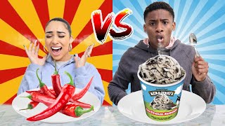 HOT VS COLD FOOD CHALLENGE Vlogmas Day 5 [upl. by Adoree]