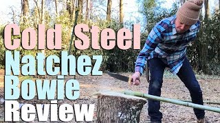 Cold Steel Natchez Bowie Knife Test amp Review 12 Inches of Silvery Slow Mo Death [upl. by Norrahc985]