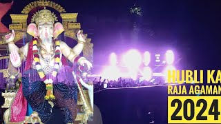 hubli ka raja agaman 2024 1st day ganapati hubli  with DJ rudra pro and Dj Neha from kholapur [upl. by Nitnerb]