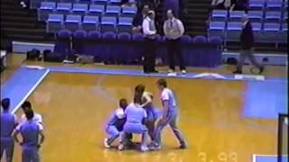 UNC Varsity Cheerleaders Perform a Basket Toss Full in the Dean Dome in Chapel Hill [upl. by Frissell909]