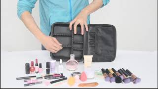 Relavel Travel Makeup Train Case Makeup Cosmetic Case Organizer Portable Artist Storage Bag [upl. by Aliet502]