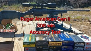 RUGER AMERICAN GEN II 308 WIN ACCURACY TEST [upl. by Esilegna]