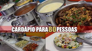 COMIDA PARA 80 PESSOAS CARDÁPIO  RECEITAS DA ROSA [upl. by Darren427]