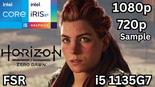 Horizon Zero Dawn on Intel iris xe graphics with i5 1135G720GB RAM1080psampleFSRTESTING [upl. by Bunce]