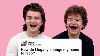 Stranger Things’ Gaten Matarazzo and Joe Keery Give Advice to Strangers on the Internet  Glamour [upl. by Allred]