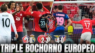 TRIPLE BOCHORNO EUROPEO  LILLE 10 REAL MADRID  GIRONA 23 FEYENOORD  BENFICA 40 ATLETI [upl. by Anairol]