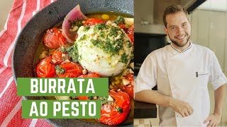 COMO FAZER BURRATA AO PESTO  Cozinha Descomplicada [upl. by Ronyam938]