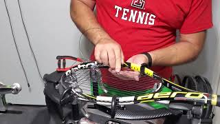 2013 Babolat AeroPro Drive step by step stringing instructions [upl. by Yarised979]