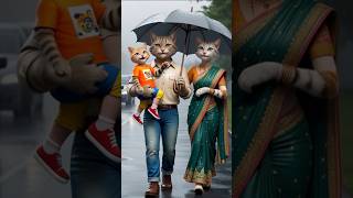 Cute kitten With Parents 😻😺 cat catstory petlovers ytshortsindia catlovers aiart ai [upl. by Llenahc]