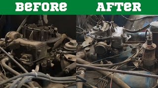 1974 Jeep CJ5 Carburetor Rebuild Motorcraft 2100 on 304 v8 [upl. by Aisa]