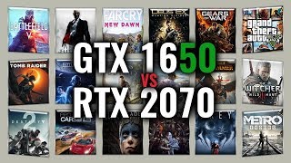 GTX 1650 vs RTX 2070 Benchmarks  Gaming Tests Review amp Comparison  53 tests [upl. by Yrallam]