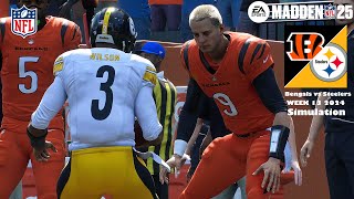 Madden 25 Pittsburgh Steelers vs Cincinnati Bengals Week 13 Sim 24 Full 15 Minute Quarters Game Play [upl. by Ahsilahk]