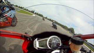 Triumph Daytona 675 vs Suzuki GSXR 1000 at Brno [upl. by Aleibarg]