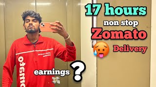 🥵17 hours nonstop zomato delivery how much i earned💰👿🔥 75 days earn 1lakhs challenge😱Tamil [upl. by Hornstein]