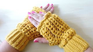 Mitones de Ganchillo  Crochet Mittens  Tutorial paso a paso [upl. by Albarran]