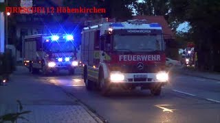 Löschzug Feuerwehr Höhenkirchen mit Bokimobil  2x RTW MKT zur Brandübung [upl. by Einneb629]