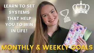 HOW to set MONTHLY amp WEEKLY GOALS  Monthly reset and goal setting [upl. by Sands]