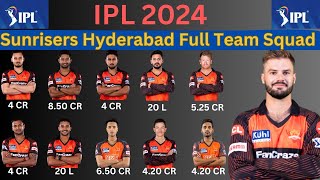 IPL 2024  Sunrisers Hyderabad Full Team Squad  SRH Full Squad 2024 [upl. by Adnorat]