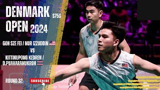 Goh Sze FeiNur Izzuddin 🇲🇾 Vs Kittinupong KedrenDPuavaranukroh 🇹🇭  Denmark Open 2024 [upl. by Meedan952]