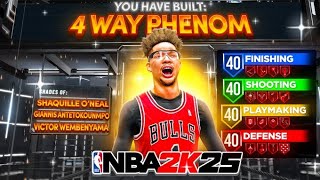 NEW 4 WAY PHENOM BUILD is GAMEBREAKING NBA 2K25 BEST CENTER BUILD  BADGES SEASON 2 NBA 2K25 [upl. by Irrabaj514]