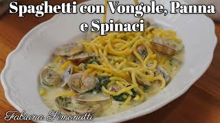 Spaghetti con Vongole Panna e Spinaci 🍝🥘 [upl. by Gurias]