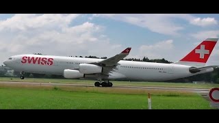 Swiss Airbus A340313X HBJMJ quotZugquot mit Rotate und Takeoff ATC am Flughafen Zürich Kloten [upl. by Isidoro780]