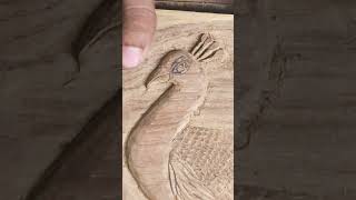 Carving eyes of a peacock woodcarving woodworkscarpentry [upl. by Nelra]