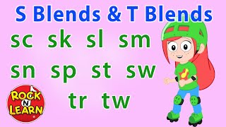 Phonics Songs  Beginning S Blends and T Blends  Rock N Learn [upl. by Epps]