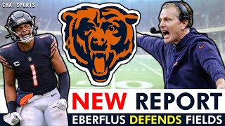 REPORT Matt Eberflus DEFENDS Justin Fields In Offensive Coordinator Interviews  Bears Rumors [upl. by Ekoorb879]