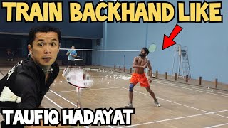 Backhand badminton training [upl. by Belac309]