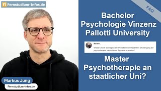 Bachelor Psychologie im Fernstudium – dann Master Psychotherapie an Universität [upl. by Alleacim]