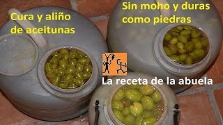 Cura y aliño casero de aceitunas olivas Aceitunas olivas partidas receta abuela [upl. by Goldina798]