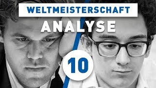 Caruana  Carlsen Partie 10 Schach WM 2018  GroßmeisterAnalyse [upl. by Eveivenej]