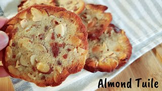 Almond Tuile Recipe  How to Make Crispy Almond Tuile Cookies  Almond Cookies [upl. by Sillsby]