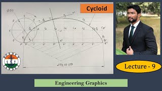 Lecture 9 Cycloid Curve with Normal and Tangent  Engineering Drawing  Engineering Graphics [upl. by Gagnon]