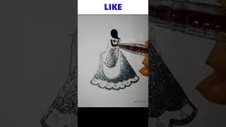 beautiful dress color drawing video youtubeshort [upl. by Rena]