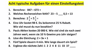 Kannst du den Einstellungstest lösen Acht typische Aufgaben erwarten dich [upl. by Ainiger818]