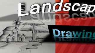 How To Make A Landscape DrawingLandscape Drawing Easy 🏞️ [upl. by Ahsieuqal574]