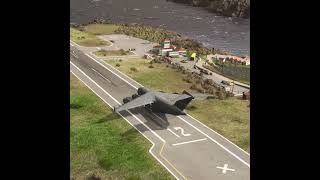 What a feat C17 aircraft still takes off despite dark weather at a narrow airport [upl. by Hogle]