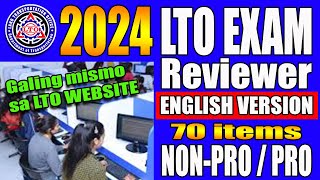 LTO EXAM REVIEWER 2024 English version for NON PROFESSIONAL and PROFESSIONAL DRIVERS LICENSE [upl. by Balcke]